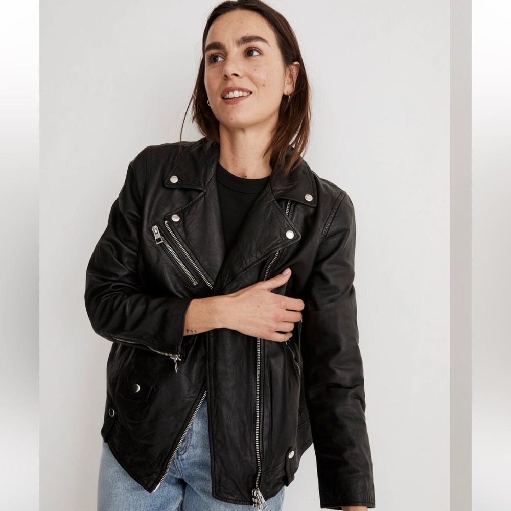 Madewell oversized leather jacket